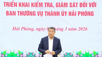 Công bố quyết định kiểm tra, giám sát Ban Thường vụ Thành ủy Hải Phòng