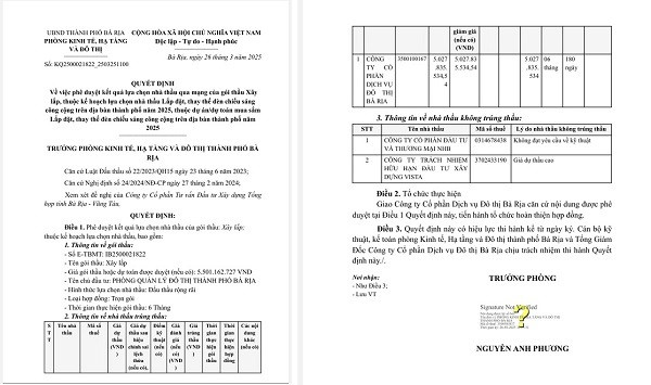 Don vi truot Goi thau thay the den chieu sang tai TP Ba Ria kien nghi