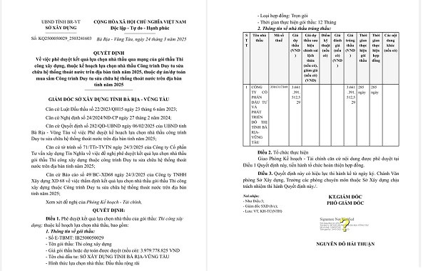 BR-VT: Ai se thuc hien goi thau sua chua he thong thoat nuoc?