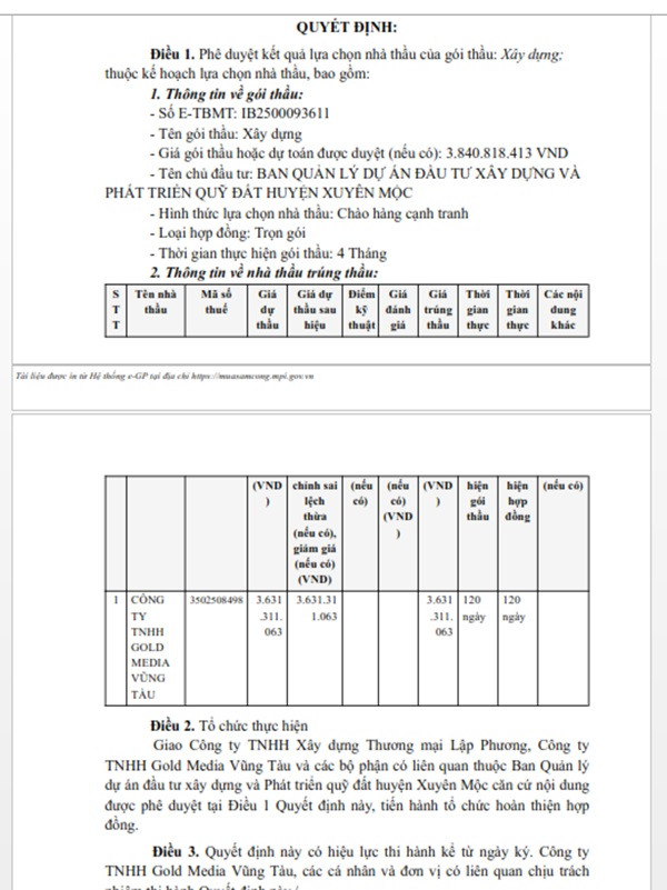 Duy nhất Cty Gold Media Vũng Tàu tham dự và trúng thầu hơn 3 tỷ tại Xuyên Mộc - Hình 3 Duy nhat Cty Gold Media Vung Tau tham du va trung thau hon 3 ty tai Xuyen Moc-Hinh-3