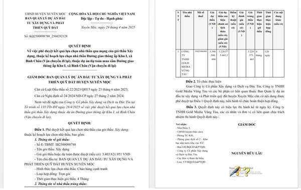 Duy nhất Cty Gold Media Vũng Tàu tham dự và trúng thầu hơn 3 tỷ tại Xuyên Mộc Duy nhat Cty Gold Media Vung Tau tham du va trung thau hon 3 ty tai Xuyen Moc