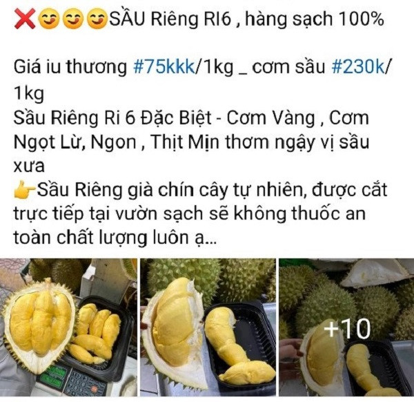 Sự thật sầu riêng chín cây bán trên chợ online Su that sau rieng chin cay ban tren cho online