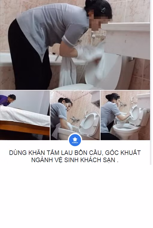 Hình ảnh điều tra: Nhân viên khách sạn dùng khăn tắm lau bồn cầu Hinh anh dieu tra: Nhan vien khach san dung khan tam lau bon cau