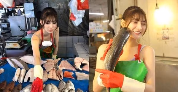 Hotgirl bán cá có thần thái sáng bừng khu chợ Hotgirl ban ca co than thai sang bung khu cho