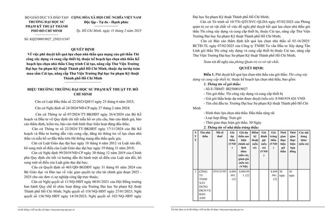 Cty Bảo Anh trúng gói xây dựng tại Trường ĐH SP Kỹ thuật TPHCM Cty Bao Anh trung goi xay dung tai Truong DH SP Ky thuat TPHCM