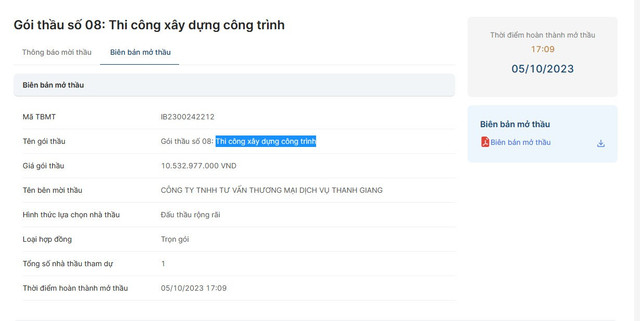 Gói thầu hơn 10 tỷ đồng ở Trà Cú sẽ về tay Điện Long Châu? Goi thau hon 10 ty dong o Tra Cu se ve tay Dien Long Chau?