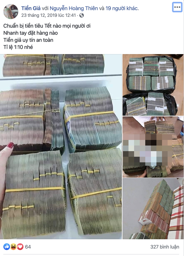 Tiền giả được rao bán tràn lan trên mạng xã hội Tien gia duoc rao ban tran lan tren mang xa hoi