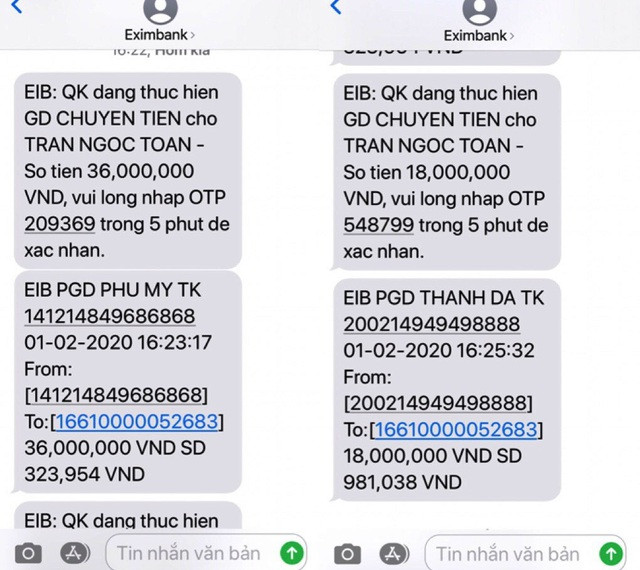 Một chủ tài khoản ngân hàng Eximbank bị 'bốc hơi' 54 triệu Mot chu tai khoan ngan hang Eximbank bi 'boc hoi' 54 trieu