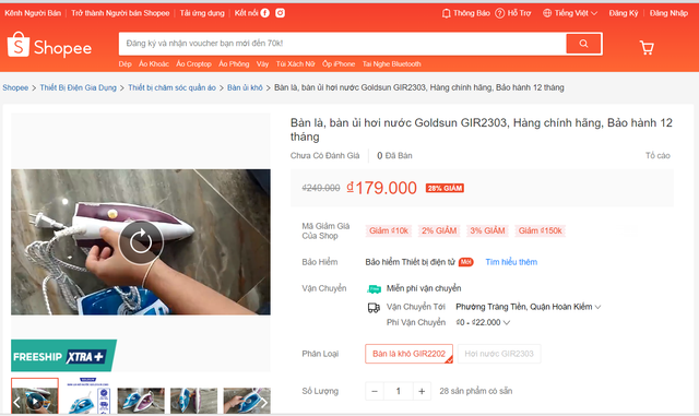 Bàn là hơi nước giá 200.000 đồng, chất lượng có ổn? Ban la hoi nuoc gia 200.000 dong, chat luong co on?