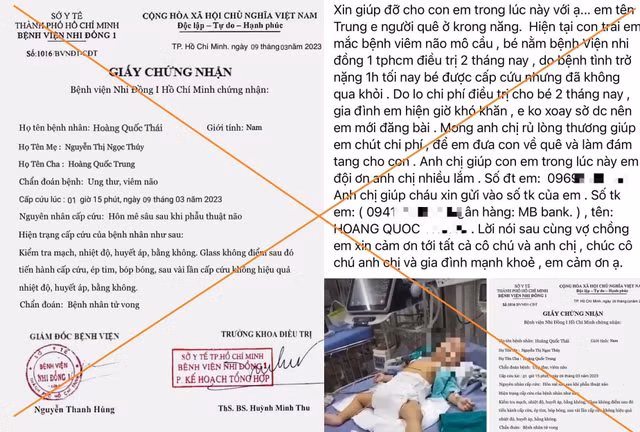 Cảnh báo: Giả mạo giấy tờ của bệnh viện để kêu gọi từ thiện Canh bao: Gia mao giay to cua benh vien de keu goi tu thien