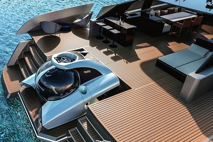 Nemo có thể lặn sâu 100 mét và có thể chạm tốc độ dưới nước khoảng 5,5 km/h, hoạt động tự lập trong 8 tiếng, và chở được 2 hành khách. Bên cạnh đó, phần bệ đỡ tàu ngầm Nemo có thể hạ xuống dưới nước, hoặc cũng có thể nâng lên và dùng làm sàn tắm nắng một cách tiện lợi.