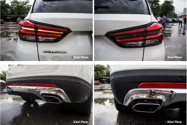 Brilliance V7 2020 dùng bộ mâm 5 chấu kép tạo hình chữ "V" với kích thước 19 inch kết hợp cùng bộ lốp 235/55R19 tương đối lớn với những xe thuộc phân khúc CUV. Hãng xe Trung Quốc trang bị cho V7 mới tay nắm cửa đồng màu thân xe kết hợp nút bấm mở khoá thông minh. Ngoài ra, xe có gương chiếu hậu tích hợp camera, đèn xi-nhan LED với tính năng chỉnh/gập điện, cảnh báo điểm mù...