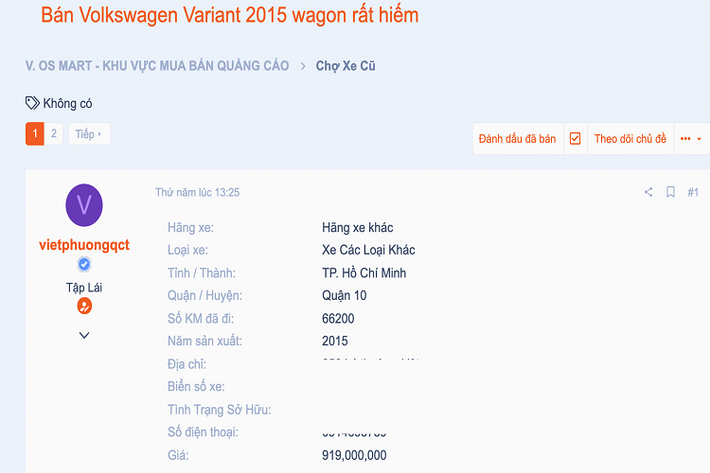 Volkswagen Passat Variant hàng hiếm đời 2015 này sử dụng động cơ xăng 4cyl thẳng hàng, dung tích 2.0L tăng áp cho công suất tối đa 220 mã lực và mô-men xoắn cực đại 350Nm. Sức mạnh được truyền xuống cầu trước (FWD), thông qua hộp số tự động ly hợp kép 6 cấp Direct Shift Gearbox (DSG) nổi tiếng của hãng xe VW mang đến khả năng sang số nhanh nhạy, giúp vận hành thêm thú vị.