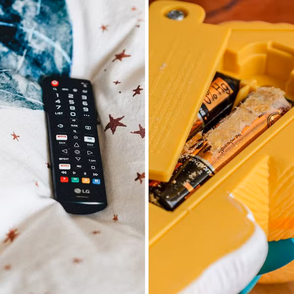 Đồ chơi bằng pin. Cha mẹ nên để pin xa tầm với của trẻ. Nếu không may nuốt phải, pin có thể khiến thực quản bỏng nặng chỉ trong 2 giờ. Một khi rơi vào tình huống này, trẻ sẽ đối diện nhiều biến chứng nặng nề, thậm chí phải phẫu thuật.