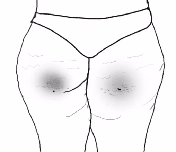 Ổn định sắc tố melanin. Màu da cơ thể chủ yếu do hàm lượng sắc tố melanin quyết định. Những bộ phận tập trung càng nhiều hắc tố thì làn da càng sẫm màu. So với các khu vực khác, vùng sinh dục có mật độ melanin cao nhất. Lượng hắc tố ở mông thấp hơn so với vùng sinh dục song có hiện tượng tăng sản tế bào hắc tố trên một số vùng da, làm tăng mật độ hắc tố tại chỗ gây đen da, biểu hiện ra bên ngoài là 2 vết sạm đen trên mông rõ rệt.