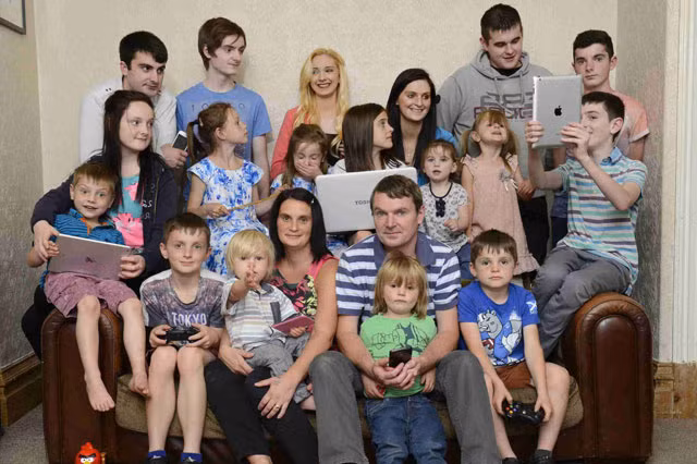 Gia đình nhà Radford là gia đình lớn nhất ở Anh với 22 đứa con.