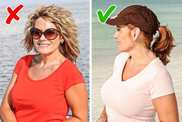 Mặc áo ngực đúng kích cỡ. Mặc áo ngực không phù hợp không chỉ khó chịu mà còn cộng thêm tuổi cho bạn. Nguyên nhân bởi nó ảnh hưởng đến phom dáng quần áo mặc trên người. Áo ngực không đúng kích cỡ cũng khiến bạn dễ bị đánh đồng với lôi thôi, xuề xòa.