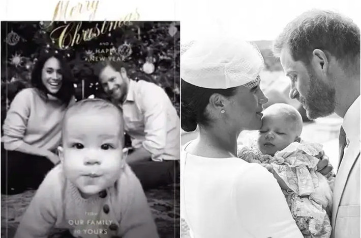 Tháng 12/2019: Meghan và Harry chia sẻ hình ảnh chụp cùng con trai Archie trong tấm thiệp Giáng sinh của gia đình.