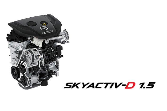 Phiên bản máy dầu sử dụng cơ 4cyl dung tích 1.5L Skyactiv-D cho công suất tối đa 105 mã lực tại 4.000 vòng/phút, và mô-men xoắn cực đại 250Nm đạt được từ 1.500 – 2.500 vòng/phút. Sử dụng kết hợp với hộp số tự động 6 cấp (6 AT) đi cùng với hệ dẫn động cầu trước (FWD).