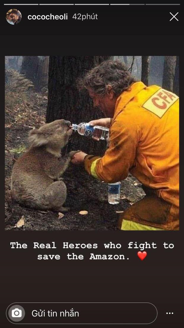 Không lâu sau đó, cư dân mạng chỉ trích cô nàng "sống ảo" khi chia sẻ tấm ảnh của lính cứu hoả trong vụ cháy ở Austraylia. Ngay lập tức, Phương Anh xoá phát ngôn thị phi của mình, nhưng vẫn tiếp tục bị dân mạng "bóc phốt". Ảnh: Kenh14.vn