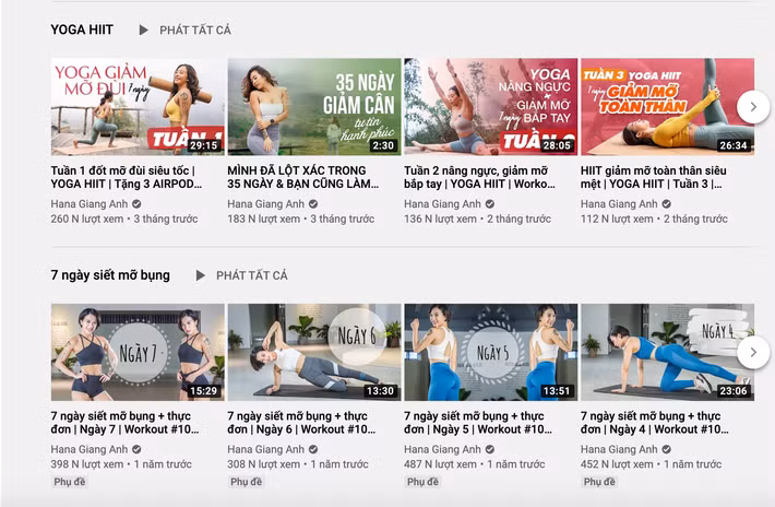 Kênh Youtube của nữ HLV được cho là người xen vào cuộc tình giữa Quang Đăng và Thái Trinh được nhận xét là có giao diện thân thiện, được phân loại rõ ràng về mục đích, thời gian và loại bài tập.