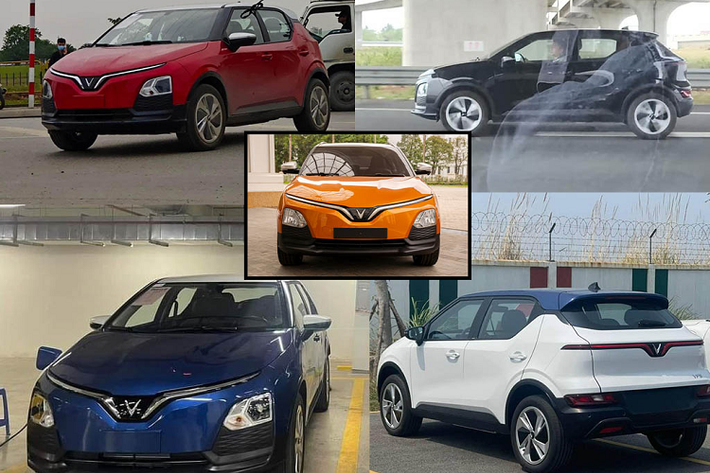 VinFast VF5 tại Việt Nam thời gian gần đây liên tục bị bắt gặp chạy thử trên đường phố với các màu sơn ngoại thất khác nhau. Mới đây nhất, chiếc SUV hạng A tiếp tục bị bắt gặp trong lớp “áo” màu đỏ có tên Crimson Red. Xe được phối màu sơn đỏ và nửa trên (gồm nóc xe và nửa trên gương chiếu hậu) màu bạc (Desat Silver).