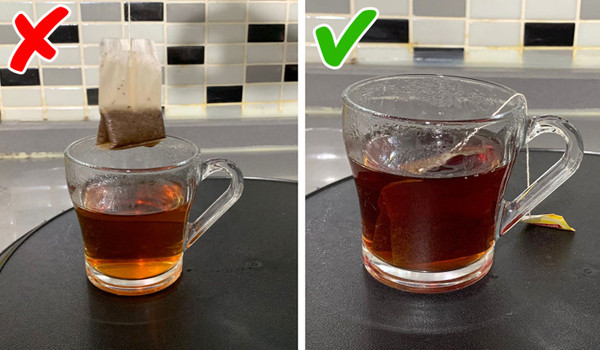 Pha trà túi lọc. Trà chứa nhiều polyphenol – dưỡng chất có nhiều trong các loại rau và trái cây. Polyphenol có đặc tính chống viêm, ngăn ngừa sự hình thành các gốc tự do, rất có lợi cho sức khỏe. Ngoài phenol, trà còn rất giàu tanin. Chất này khiến đồ uống có vị đắng, chát.