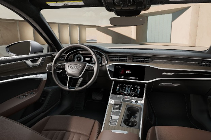 Về nội thất, Audi A6 2025 được trang bị: Vô lăng 3 chấu thể thao, màn hình kỹ thuật số sau vô lăng kích thước 12,3 inch, đi cùng với màn hình giải trí trung tâm 10,1 inch; hệ thống điều hòa tự động 4 vùng.