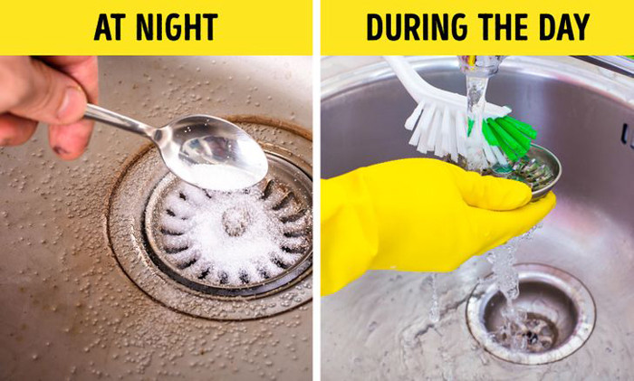 Không làm sạch bồn rửa. Bồn rửa là nơi rửa bát đĩa song nếu không được vệ sinh lại trở thành nguồn phát tán vi khuẩn. Đặc biệt khu vực ống cống rất dễ bốc mùi hôi. Các hạt thức ăn, chất bẩn bám ở đây cũng nhanh chóng lan ra ngoài khi có cơ hội.