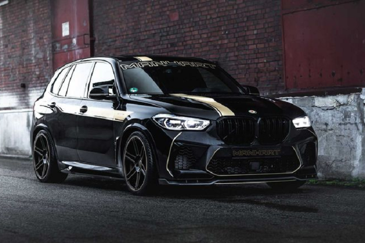 Cabin xe cũng được làm lại với tông đen chủ đạo kết hợp các chi tiết màu vàng giống như chủ đề bên ngoài. Logo Manhart xuất hiện khá nhiều ở cả nội / ngoại thất để khẳng định "danh tính" của chiếc xe. Mức giá BMW X5 M độ Manhar chưa được công bố chi tiết.