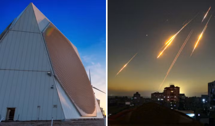 Radar AN/FPS-132 trong một cuộc tấn công tên lửa của Iran.