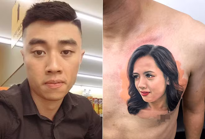 Người chồng 9x chơi lớn xăm hình vợ lên ngực để thể hiện tình cảm