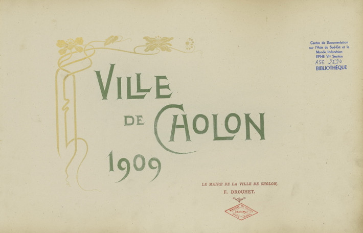 Bìa album "Thành phố Chợ Lớn năm 1909".