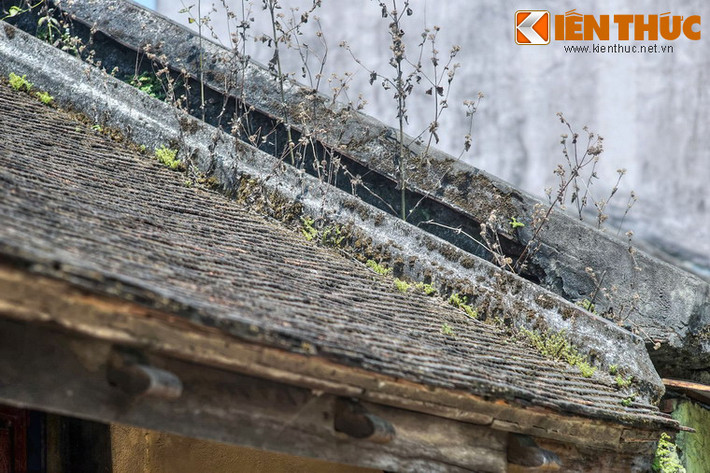 Nét rêu phong cổ kính trên mái nhà.