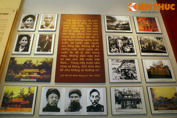 Hình ảnh về quê nhà và những nhân vật lịch sử, sự kiện lịch sử đã hun đúc tinh thần yêu nước của Bác Hồ.