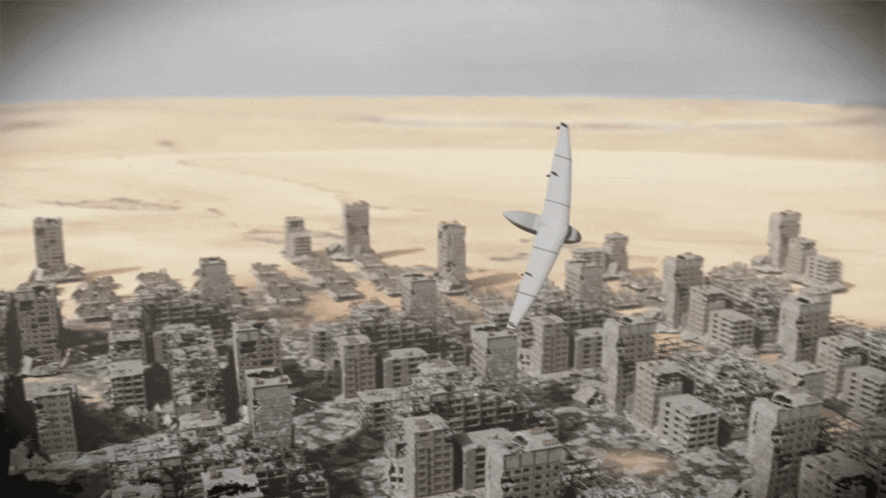 Khi đến đúng tọa độ chỉ định, dù bên trong khoang ở đuôi sẽ được kích hoạt để từ từ đáp xuống.