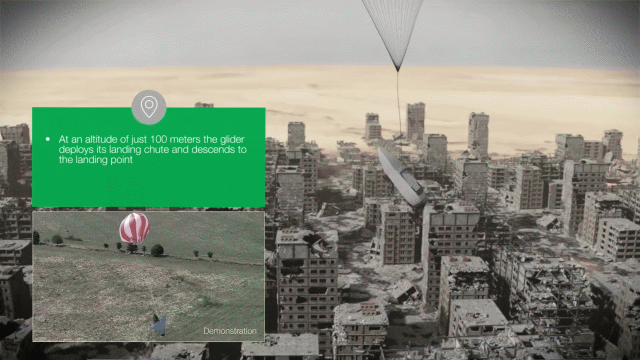 Để an toàn và khó bị phát hiện nhất có thể, dù chỉ được bung ra ở độ cao dưới 100m.