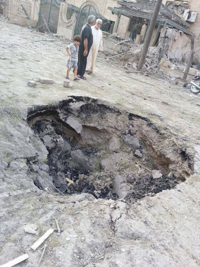 Hậu quả sau một cuộc không kích.