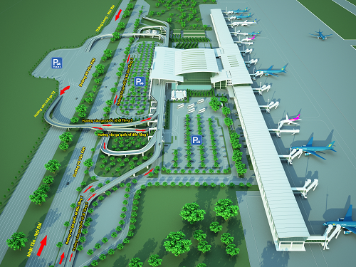 Nhà ga mới với 22 bảng vị trí đỗ tàu bay (ASIS).