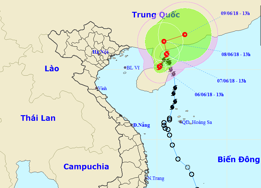 Vị trí và hướng di chuyển của cơn bão số 2. Ảnh: NCHMF. Vị trí và hướng di chuyển của cơn bão số 2. Ảnh: NCHMF.