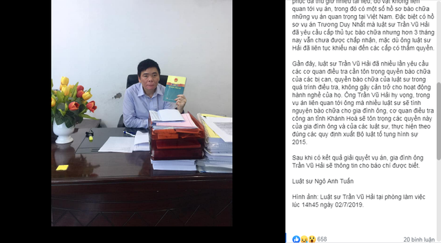 Luật sư Trần Vũ Hải nói sẽ 'viết facebook giải thích' sau khi bị khởi tố, khám nhà - Hình 2 Luat su Tran Vu Hai noi se 'viet facebook giai thich' sau khi bi khoi to, kham nha-Hinh-2