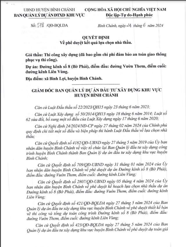 TP HCM: Cong ty Giao thong Sai Gon dang lam gi tai Binh Chanh