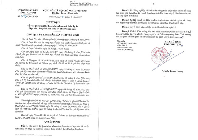 Trà Vinh tìm kiếm nhà thầu cho dự án Nạo vét 18 tuyến kênh hơn 150 tỷ Tra Vinh tim kiem nha thau cho du an Nao vet 18 tuyen kenh hon 150 ty