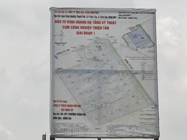 Nhà đầu tư chưa được giao đất đã xây dựng hạ tầng CCN Thiện Tân? Nha dau tu chua duoc giao dat da xay dung ha tang CCN Thien Tan?