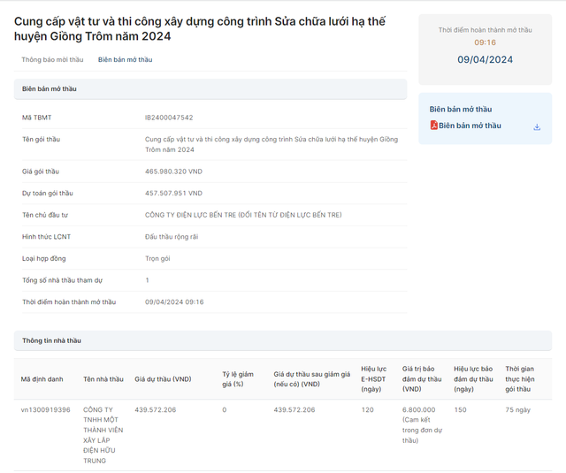 5 goi thau cua Dien luc Ben Tre co ve tay Xay lap dien Huu Trung?-Hinh-2