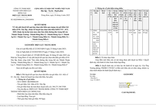 Kỹ thuật Hoàng Quân một ngày trúng 3 gói thầu tại Điện lực Trảng Bom? - Hình 3 Ky thuat Hoang Quan mot ngay trung 3 goi thau tai Dien luc Trang Bom?-Hinh-3
