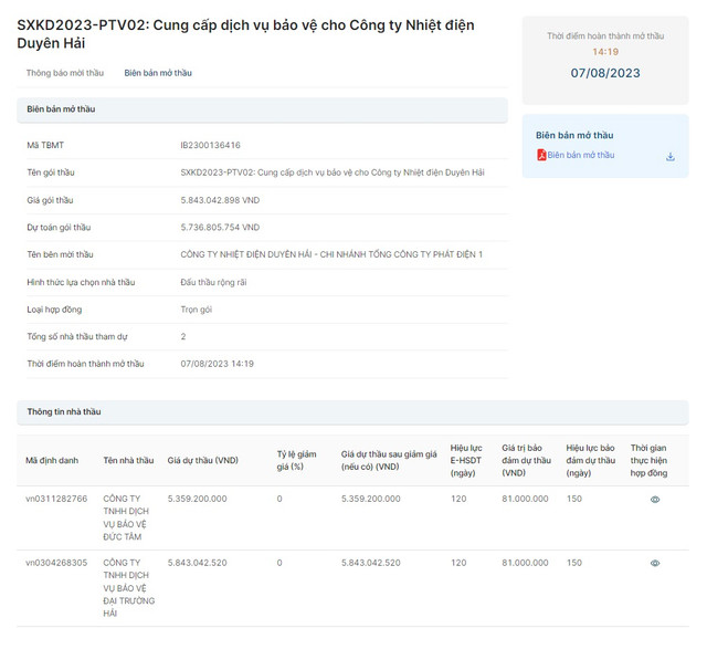 Nhiet dien Duyen Hai: Goi thau cung cap dich vu bao ve 5,8 ty ve tay ai?-Hinh-2