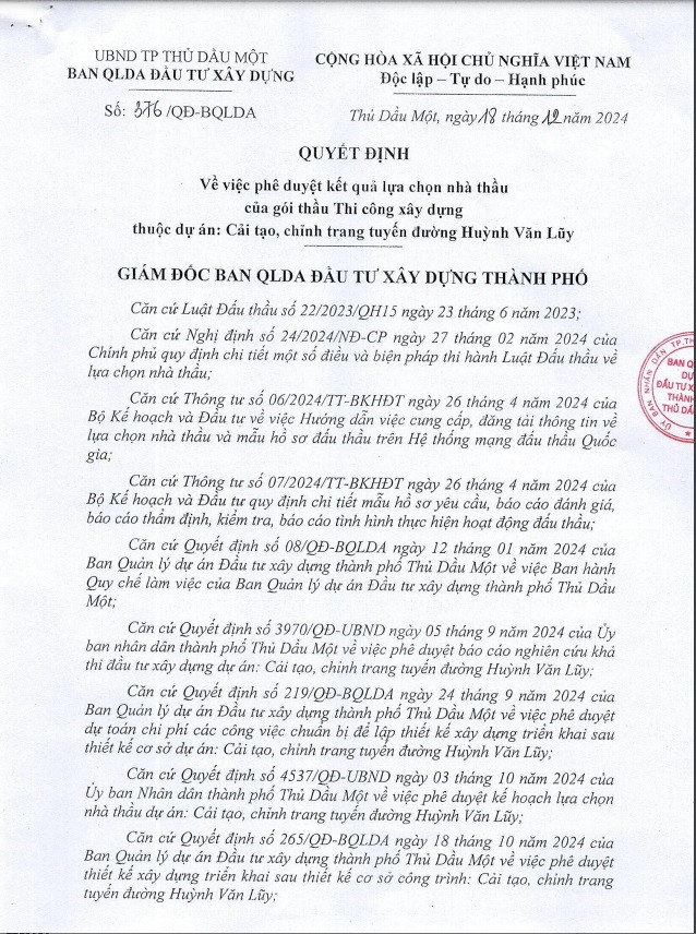 Binh Duong: Lo dien lien danh trung goi thau hon 20 ty