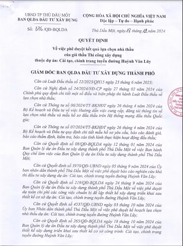 Binh Duong: Lo dien lien danh trung goi thau hon 20 ty