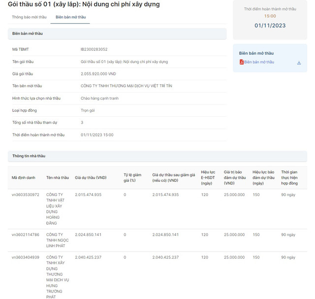 Dong Nai: Doanh nghiep nao se trung goi thau xay lap hon 2 ty dong?